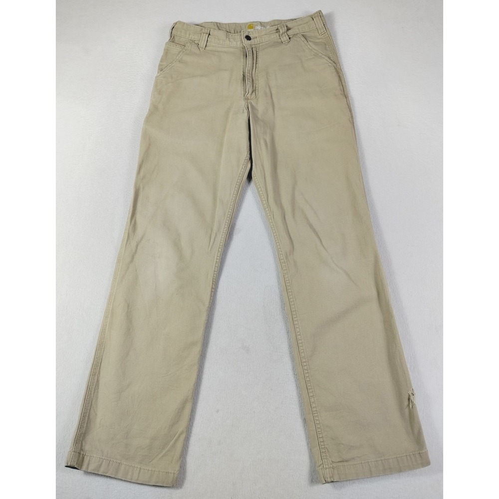Carhartt Carpenter Pants Mens 34 Beige Relaxed Fit Canvas Workwear Utility